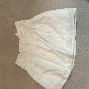 Chic White Eyelet Mini Skirt